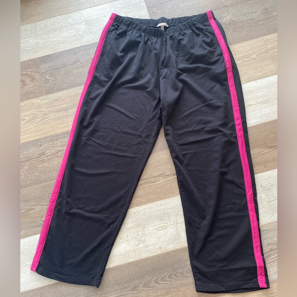 WOMAN WITHIN PLUS SIZE HIGH RISE SIDE STRIPE SWEATPANTS WITH POCKETS